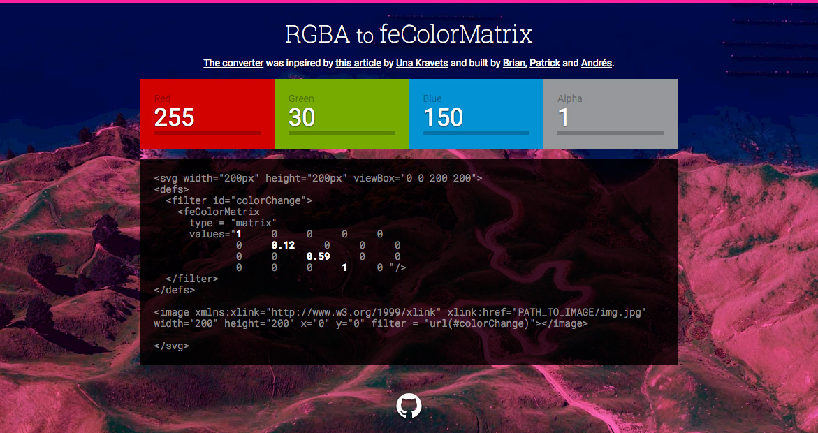 RGBAtoFeColorMatrix preview pink